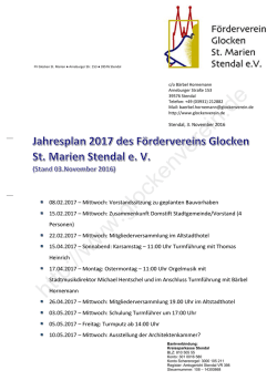 Jahresplan 2017 - F&ouml;rderverein Glocken St. Marien Stendal eV
