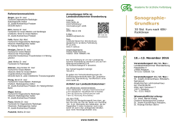 Flyer: Sonographie Grundkurs - Landesärztekammer Brandenburg