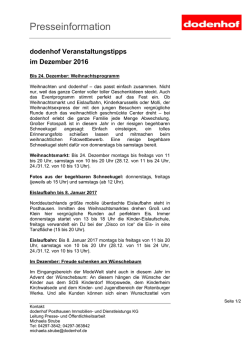 dodenhof Veranstaltungstipps im Dezember 2016