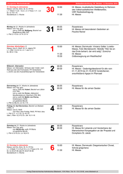 Gottesdienstordnung 30.10.2016
