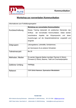 Grundlagen der nonverbalen Kommunikation