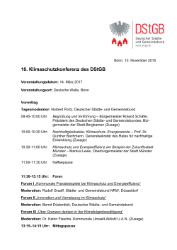 10. Klimaschutzkonferenz des DStGB - Deutscher Städte