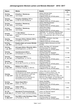 Jahresprogramm Skiclub Lachen und Skiclub Altendorf 2016 / 2017