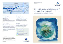Zurich Klimapreis 2016 Einladung