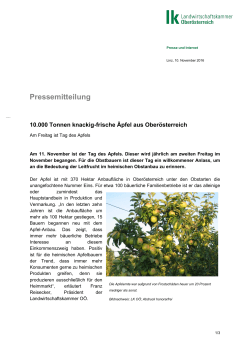 PA Tag des Apfels - Landwirtschaftskammer Oberösterreich