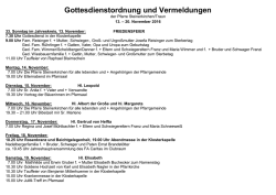 Gottesdienstordnung und Vermeldungen