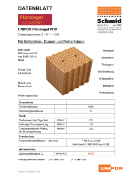 UNIPOR Planziegel W 10 - Ziegelwerk Schmid Bönnigheim