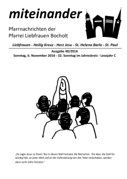 Aktuelle Pfarrnachrichten - Pfarrei Liebfrauen Bocholt