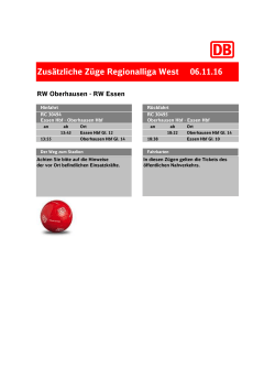 Zusätzliche Züge Regionalliga West 06.11.16