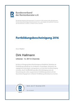 Dirk Hallmann - Rentenberater Hallmann Chemnitz