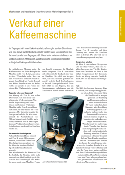 Verkauf einer Kaffeemaschine