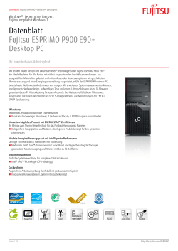 Datenblatt Fujitsu ESPRIMO P900 E90+ Desktop PC