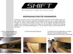 montageanleitung für versandräder - SHIFT E