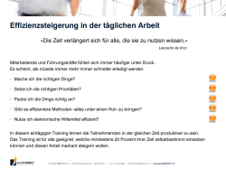 Effizienzsteigerung in der t&auml;glichen Arbeit
