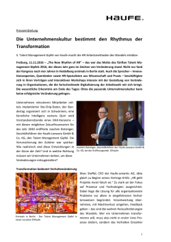 Die Unternehmenskultur bestimmt den Rhythmus der