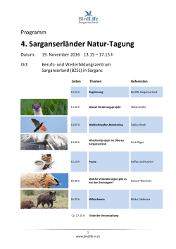 4. Sarganserländer Natur-Tagung