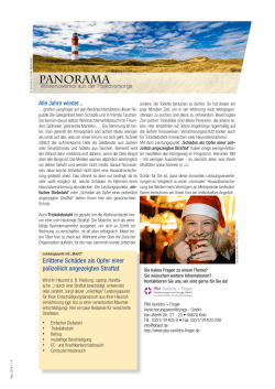 PANORAMA - Wissenswertes aus der Risikovorsorge