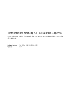 Installationsanleitung f&uuml;r PayPal Plus Magento