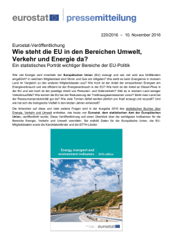 Wie steht die EU in den Bereichen Umwelt, Verkehr und