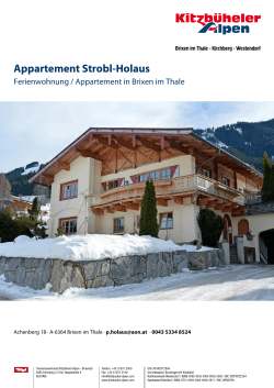 Appartement Strobl-Holaus in Brixen im Thale