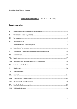Inhaltsverzeichnis - Juristische Fakult&auml;t