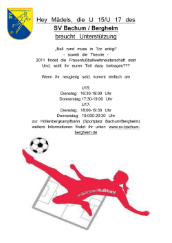 Hey M&auml;dels, die U 15/U 17 des