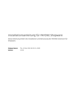 Installationsanleitung für PAYONE Shopware