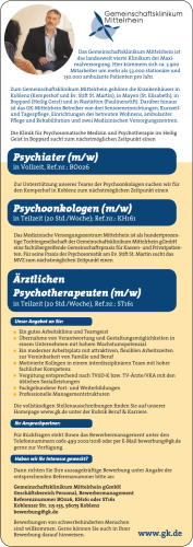 Psychiater (m/w) Psychoonkologen (m/w) Ärztlichen