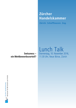 Lunch Talk - Zürcher Handelskammer