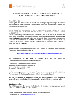 jahresgeb&uuml;hren f&uuml;r in &ouml;sterreich registrierte ausl&auml;ndische