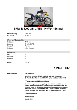 Detailansicht BMW R 1200 GS €,€ABS * Koffer * Extras!