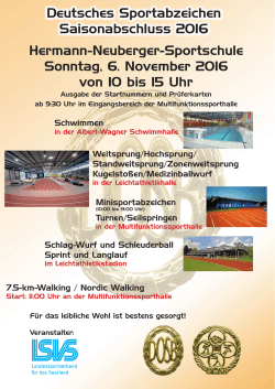 Flyer Saisonabschluss Sportabzeichen 2016