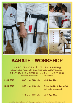 Ausschreibung - Karate in Neustrelitz