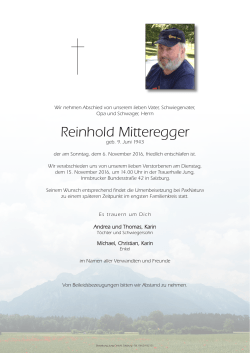 Reinhold Mitteregger - Bestattung Jung, Salzburg