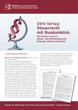 DWS-Verlag: Steuerrecht mit Rundumblick.