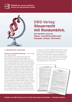 DWS-Verlag: Steuerrecht mit Rundumblick.