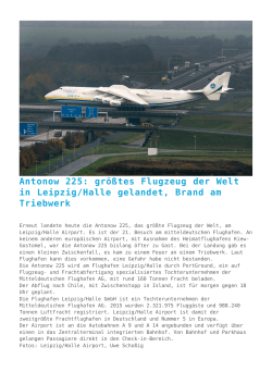Antonow 225: größtes Flugzeug der Welt in Leipzig