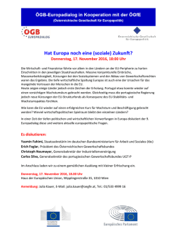 Hat Europa noch eine (soziale) Zukunft?