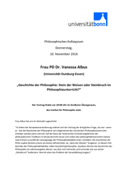 Frau PD Dr. Vanessa Albus - Institut für Philosophie