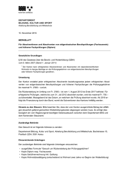 Merkblatt f&uuml;r Absolventinnen und Absolventen eidgen&ouml;ssischer