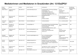 Mediatorinnen und Mediatoren in Graubünden (Art. 12 EGzZPO)*