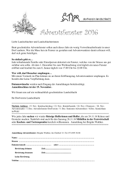 Adventsfenster 2016 - Dorfverein Landschlacht