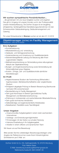 Objektmanager/in im Facility Management in Bremen