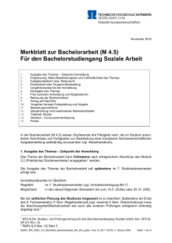 Merkblatt zur Bachelorarbeit - Technische Hochschule N&uuml;rnberg