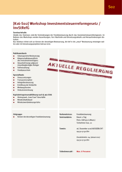 Buchhaltung für Investmentfonds [K 014]