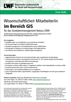 im Bereich GIS - Bayerische Landesanstalt f&uuml;r Wald und