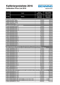 Kalibrierpreisliste_Calibration Price List 2016-05