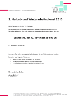2. Herbst- und Winterarbeitsdienst 2016
