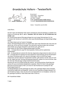 Informationen zum Elternsprechtag - Grundschule Hollern