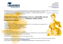 Studenten (m/w), Referendare (m/w)